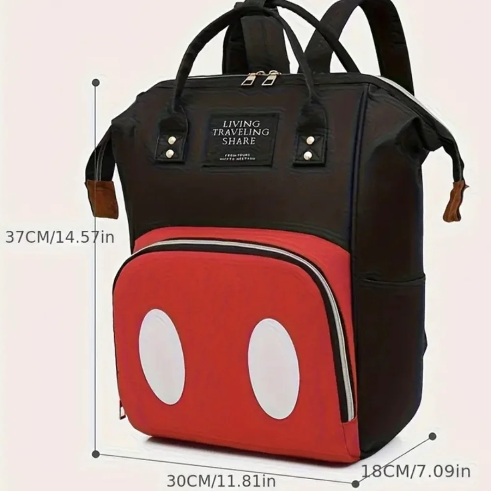 Black & Red Casual Backpack with Front Pocket